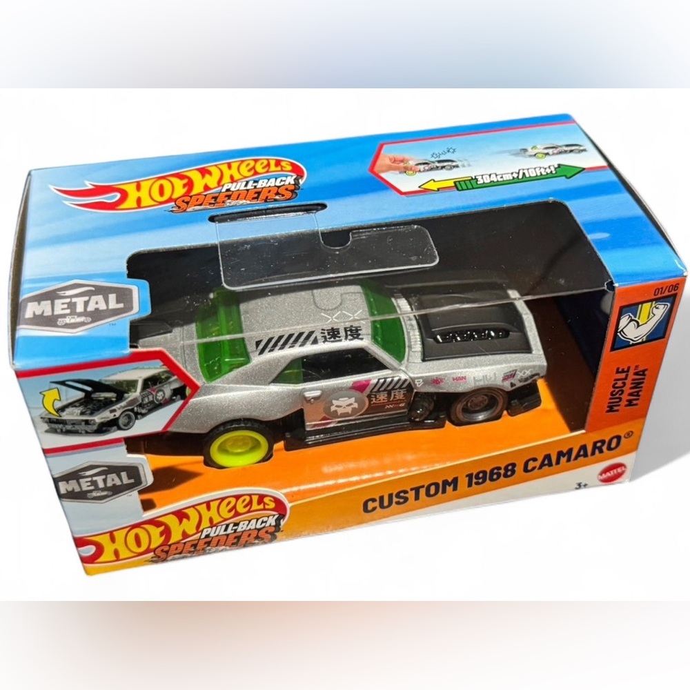 Custom 1968 Camaro Toy Car - Silver and Green